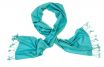 Cashmere scarf turquoise blue